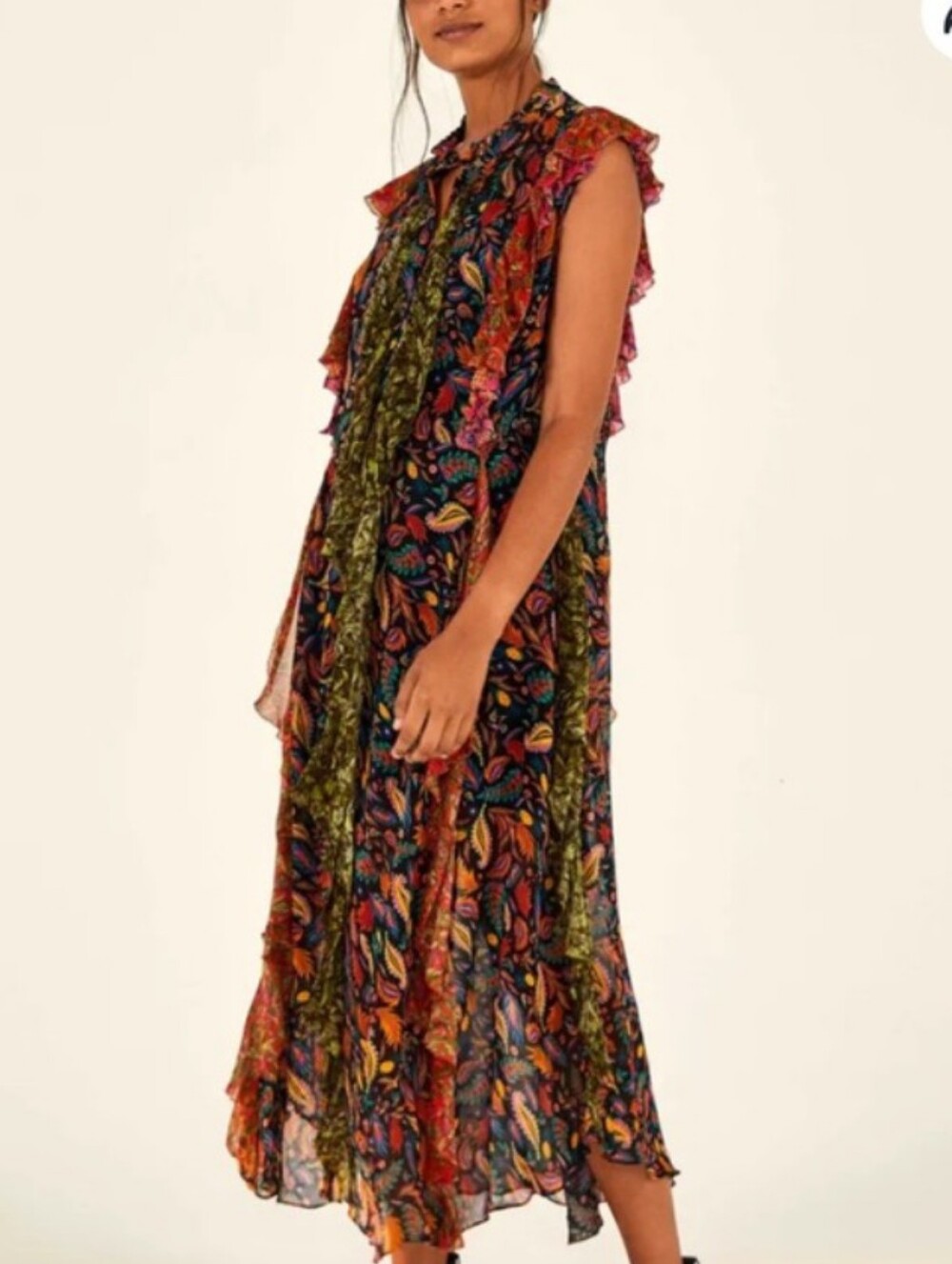 NWT Farm Riomixed Mini Prints Midi Dress Size M - Picture 11 of 12